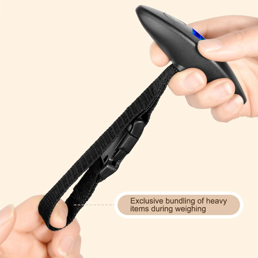 40kg/100g Portable Luggage Scale Blue Backlight Travel Digital Hanging Scales With Webbing Belt LCD Digital Electronic Luggage