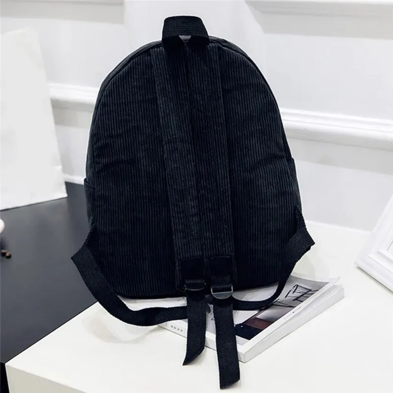 New Corduroy Men's and Women's Backpacks with College Style, Multi-purpose and Large-capacity Outdoor Trendy Student Schoolbags