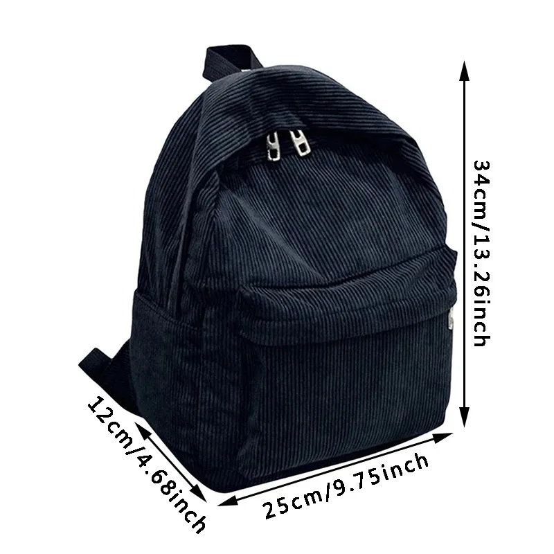 New Corduroy Men's and Women's Backpacks with College Style, Multi-purpose and Large-capacity Outdoor Trendy Student Schoolbags