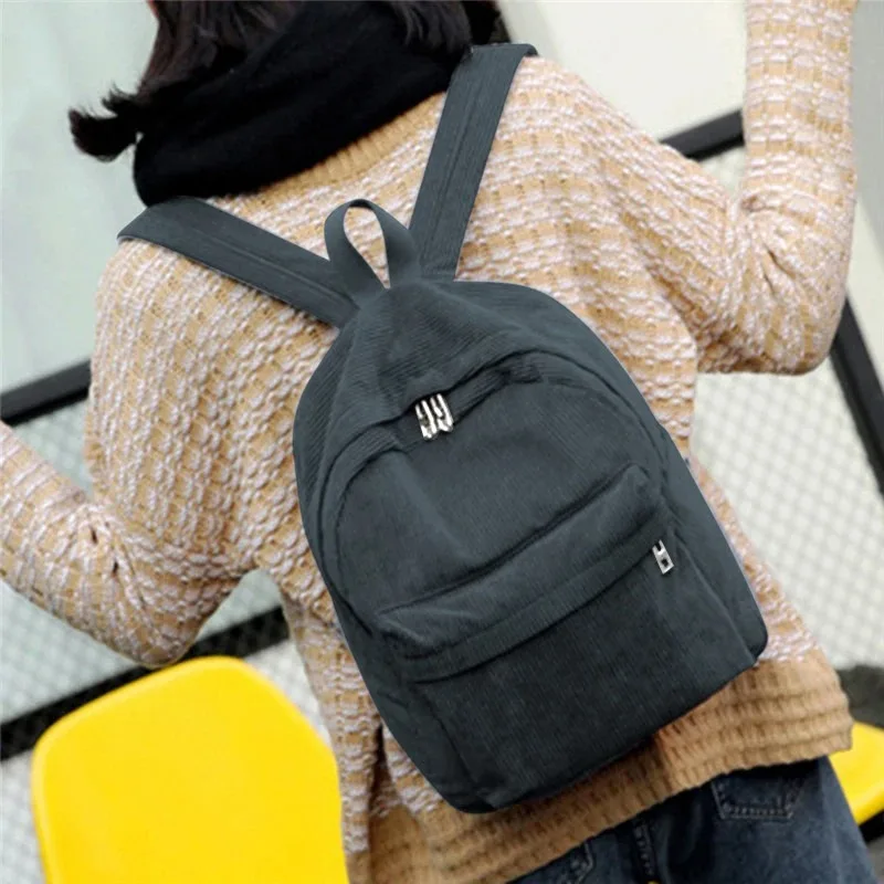 New Corduroy Men's and Women's Backpacks with College Style, Multi-purpose and Large-capacity Outdoor Trendy Student Schoolbags