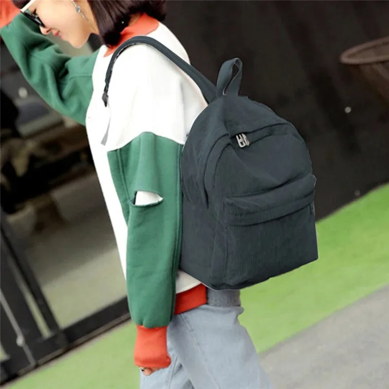 New Corduroy Men's and Women's Backpacks with College Style, Multi-purpose and Large-capacity Outdoor Trendy Student Schoolbags