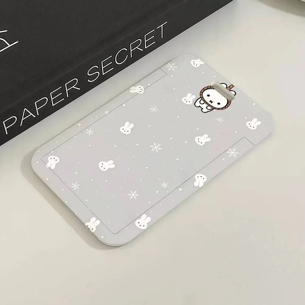M-Miffy Cartoon Black White Gray Minimalist Card Holder Transportation Work Permit Cards ID Student Meal Cardcase