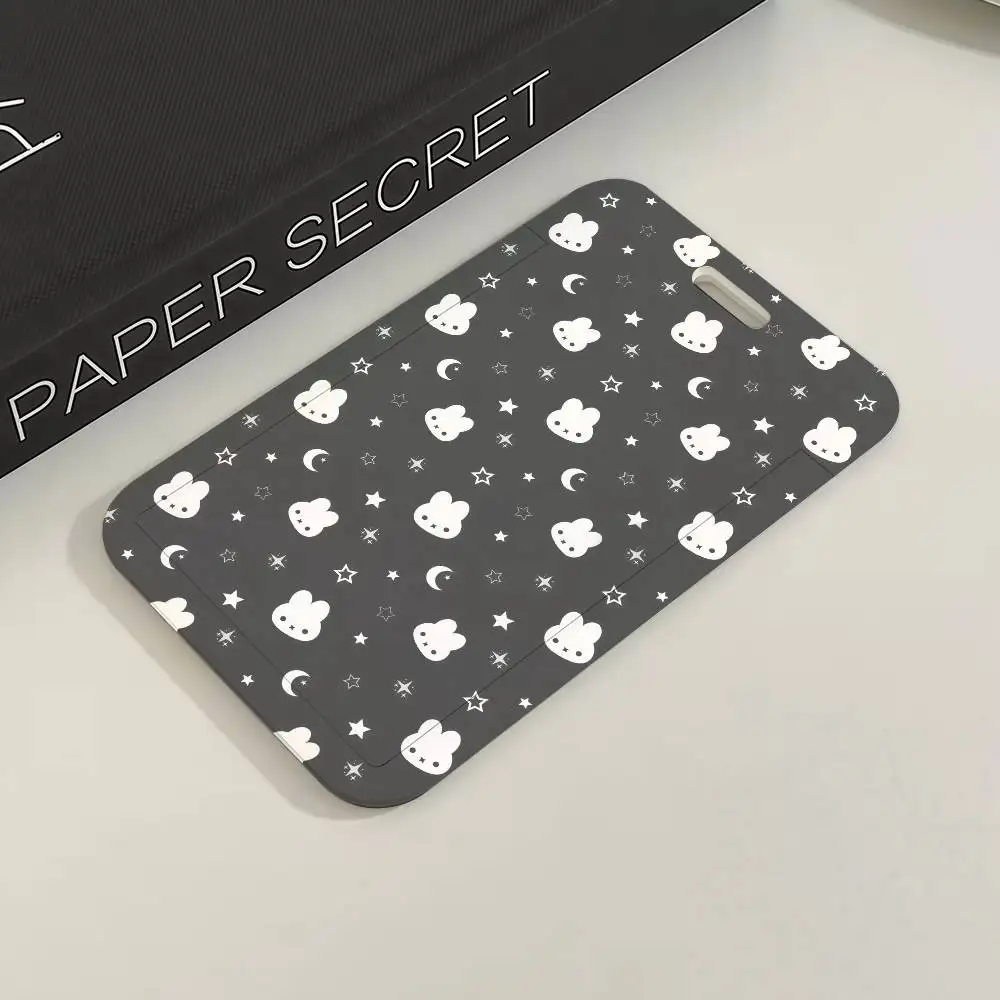 M-Miffy Cartoon Black White Gray Minimalist Card Holder Transportation Work Permit Cards ID Student Meal Cardcase