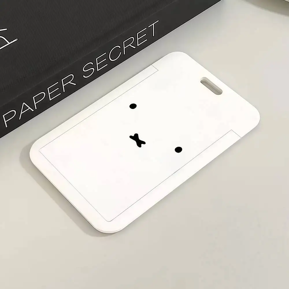 M-Miffy Cartoon Black White Gray Minimalist Card Holder Transportation Work Permit Cards ID Student Meal Cardcase