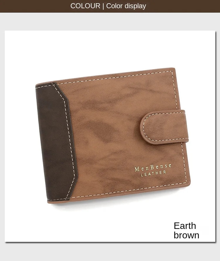 Men's Business Wallet High Quality PU Leather Credit Card Holder Case Male Short Zipper Coin Pocket Purse Money Bag with Hasp