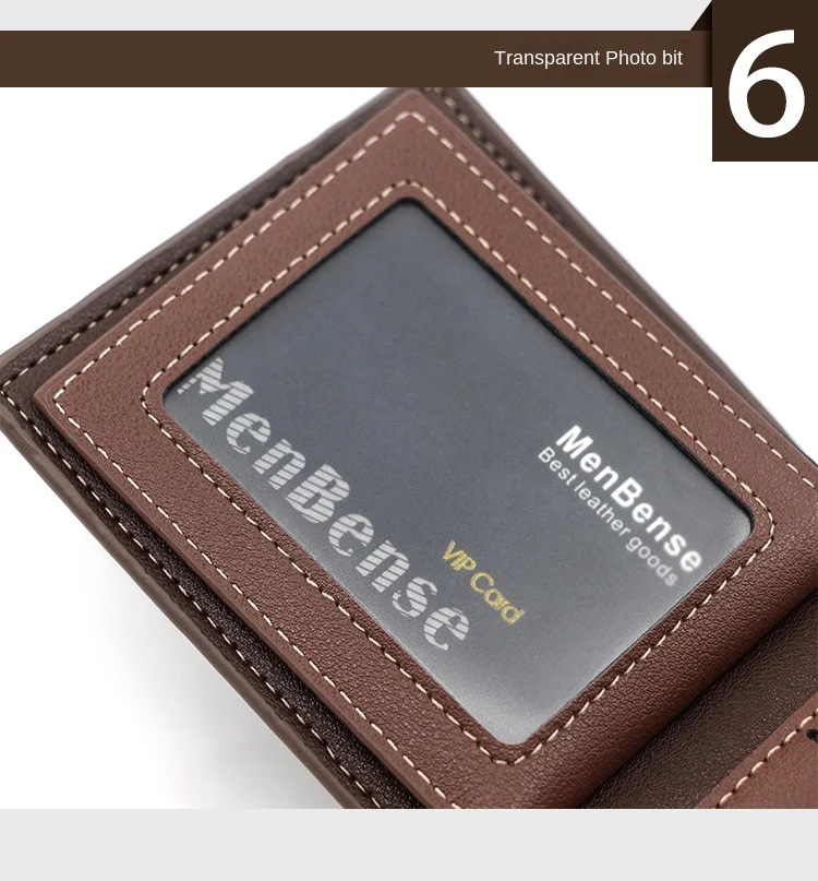 Men's Business Wallet High Quality PU Leather Credit Card Holder Case Male Short Zipper Coin Pocket Purse Money Bag with Hasp