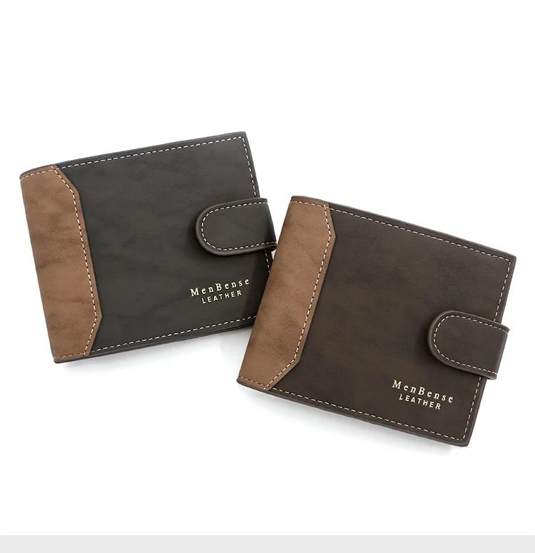 Men's Business Wallet High Quality PU Leather Credit Card Holder Case Male Short Zipper Coin Pocket Purse Money Bag with Hasp