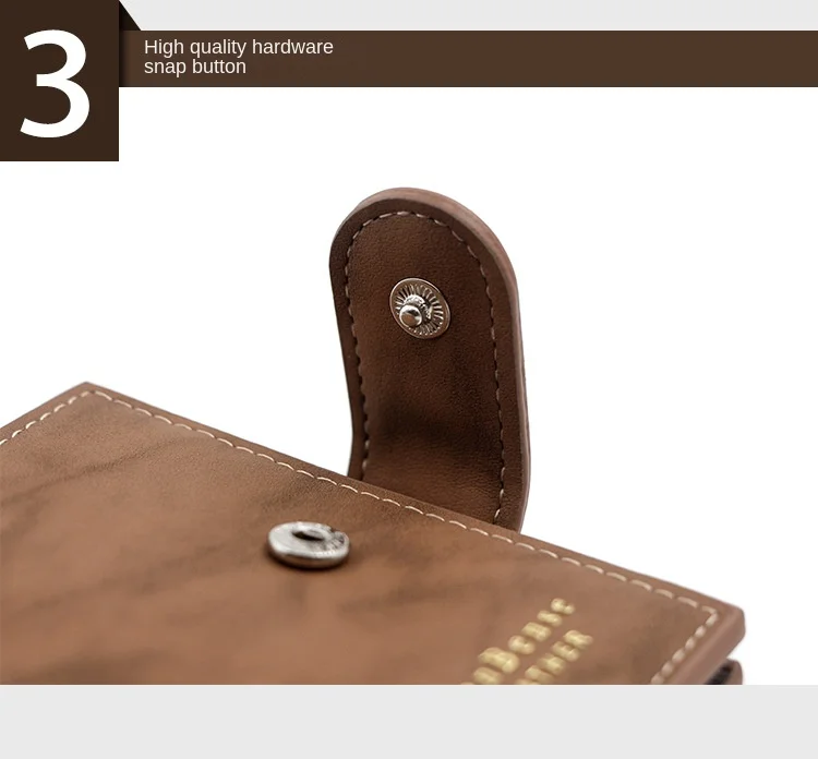 Men's Business Wallet High Quality PU Leather Credit Card Holder Case Male Short Zipper Coin Pocket Purse Money Bag with Hasp