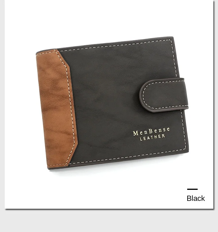 Men's Business Wallet High Quality PU Leather Credit Card Holder Case Male Short Zipper Coin Pocket Purse Money Bag with Hasp