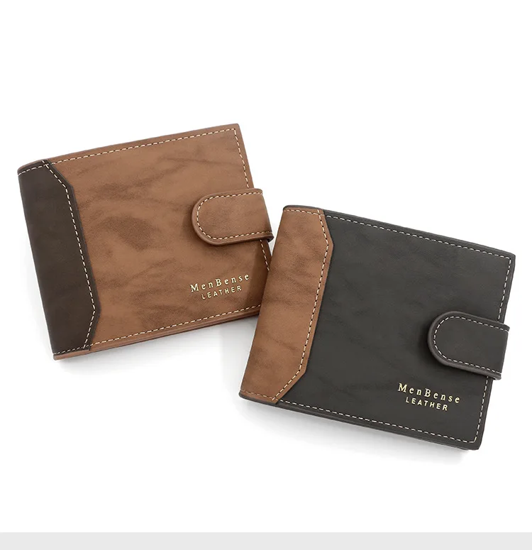 Men's Business Wallet High Quality PU Leather Credit Card Holder Case Male Short Zipper Coin Pocket Purse Money Bag with Hasp