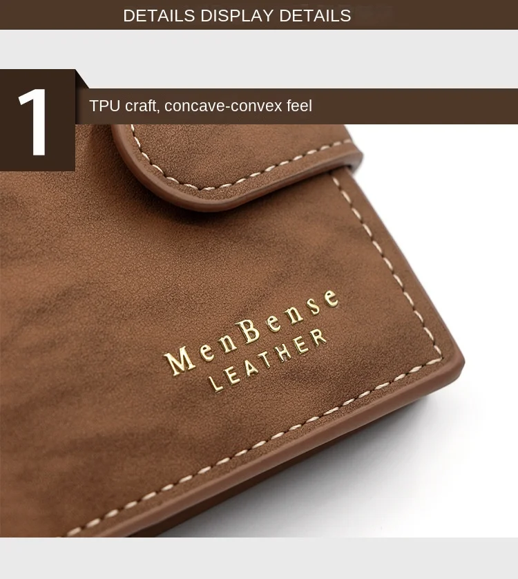 Men's Business Wallet High Quality PU Leather Credit Card Holder Case Male Short Zipper Coin Pocket Purse Money Bag with Hasp