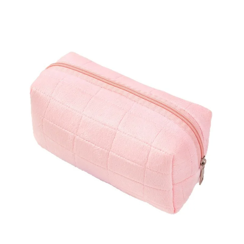 New Cute Plush Cosmetic Bag, Travel Skin Care Product Storage Bag, High-Looking Female Mobile Phone Large Capacity Storage Bag