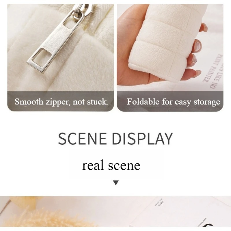 New Cute Plush Cosmetic Bag, Travel Skin Care Product Storage Bag, High-Looking Female Mobile Phone Large Capacity Storage Bag