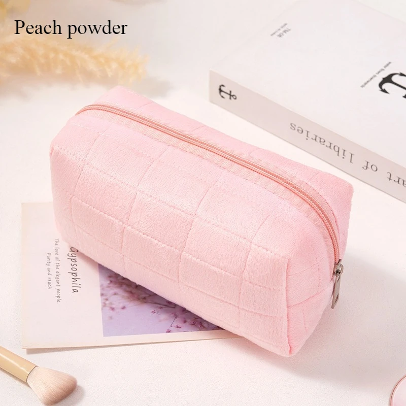 New Cute Plush Cosmetic Bag, Travel Skin Care Product Storage Bag, High-Looking Female Mobile Phone Large Capacity Storage Bag