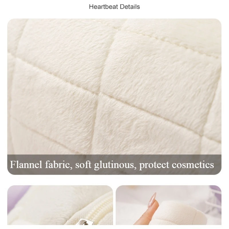 New Cute Plush Cosmetic Bag, Travel Skin Care Product Storage Bag, High-Looking Female Mobile Phone Large Capacity Storage Bag