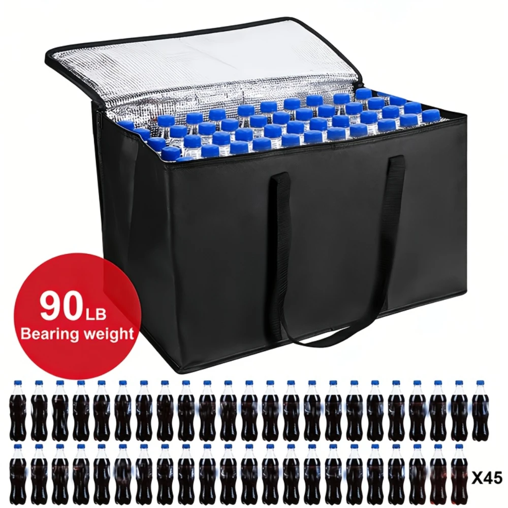 Large-Capacity Insulated Cooler Bag - Keep Food Hot & Cold For Hours - Grocery Tote, Soft Cooler Bag