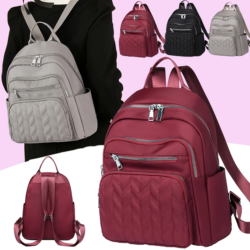 Everyday Versatile Embossed Nylon Rucksack Trendy Multi-color Option, Roomy Storage for Ladies Daily Outdoor Activities
