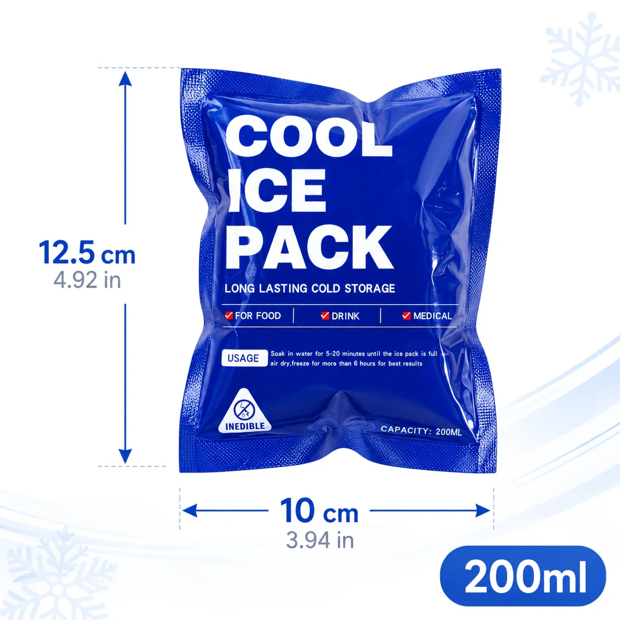 10 Or 50Pcs Self-Absorbing Ice Bags Reusable Cold Insulation Pouches Camping Food Fresh Keeping Cooling Pack