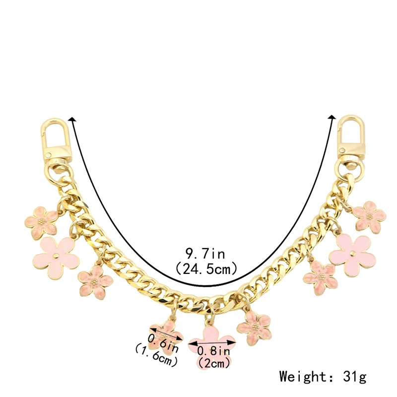 Pearl Flower Purse Chain Bag Extender Crossbody Purse Strap Crossbody Purse Strap Chain Extender