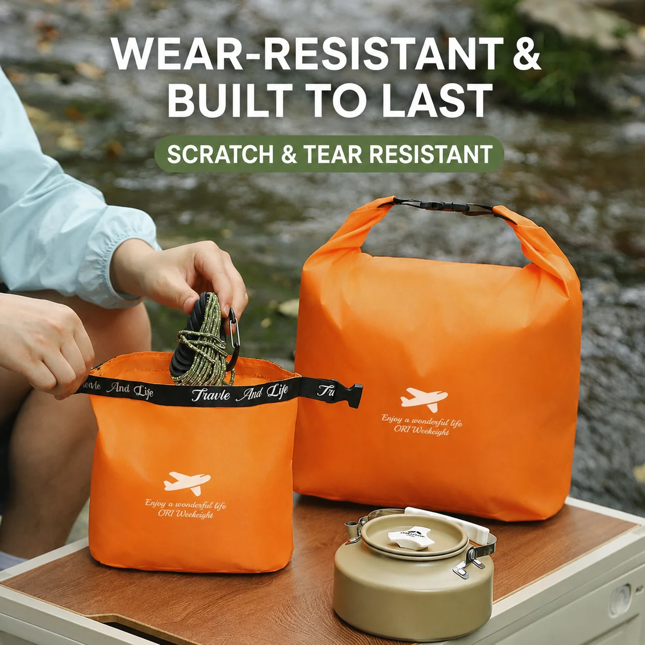 Waterproof Roll Top Travel Storage Bags Oxford Ultralight Ripstop Stuff Sacks for Camping Hiking Dirt Proof Packing Pouches