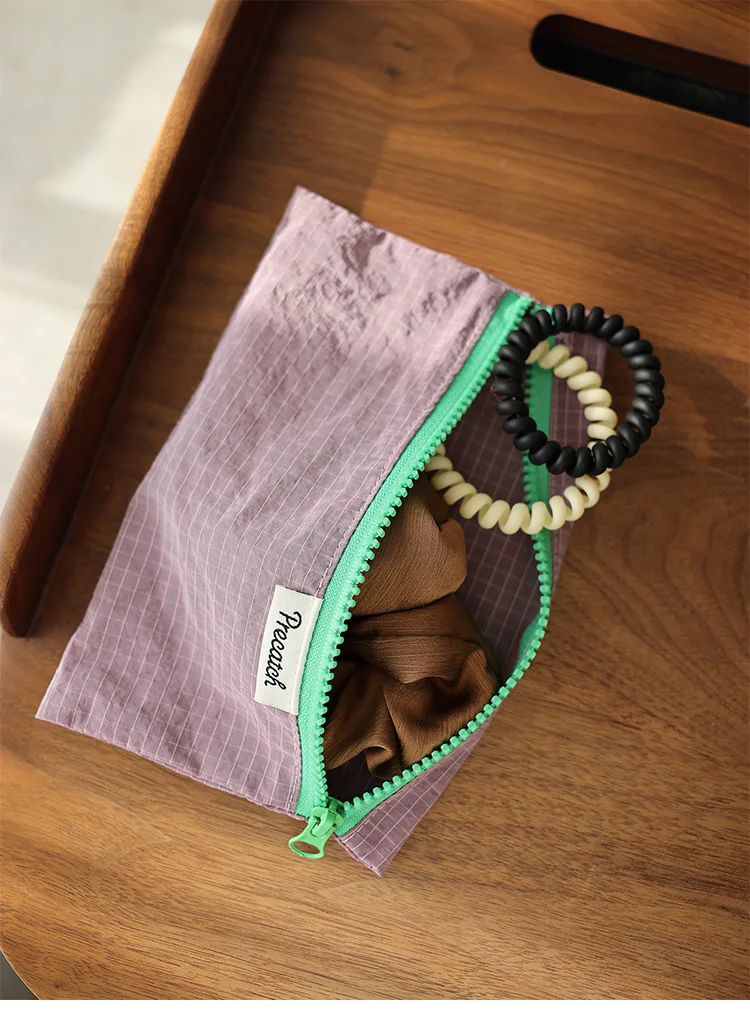 Multi-Functional Slim Pencil/Pen Stationery Jewelry Card Coin Storage Bag For Women Macaron Color Scheme Small Size Portable