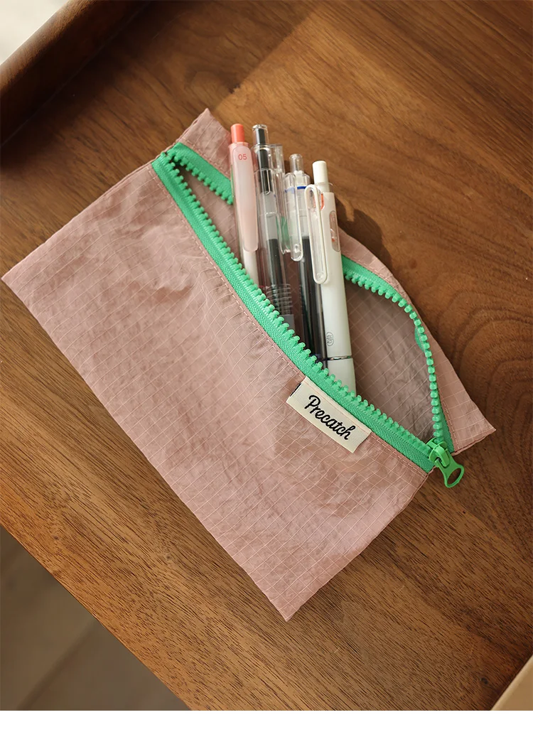 Multi-Functional Slim Pencil/Pen Stationery Jewelry Card Coin Storage Bag For Women Macaron Color Scheme Small Size Portable
