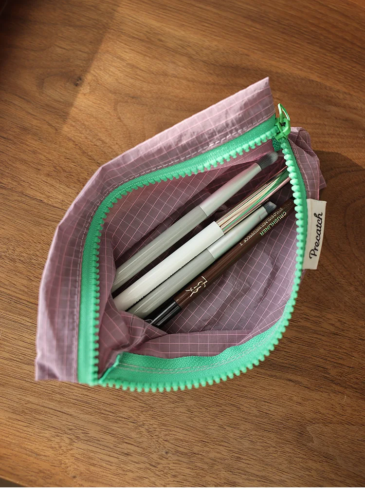 Multi-Functional Slim Pencil/Pen Stationery Jewelry Card Coin Storage Bag For Women Macaron Color Scheme Small Size Portable