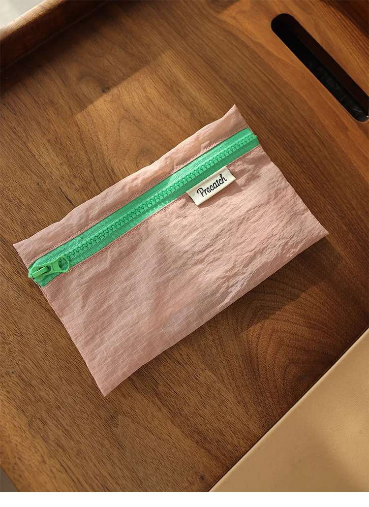 Multi-Functional Slim Pencil/Pen Stationery Jewelry Card Coin Storage Bag For Women Macaron Color Scheme Small Size Portable