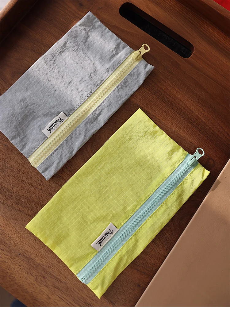 Multi-Functional Slim Pencil/Pen Stationery Jewelry Card Coin Storage Bag For Women Macaron Color Scheme Small Size Portable