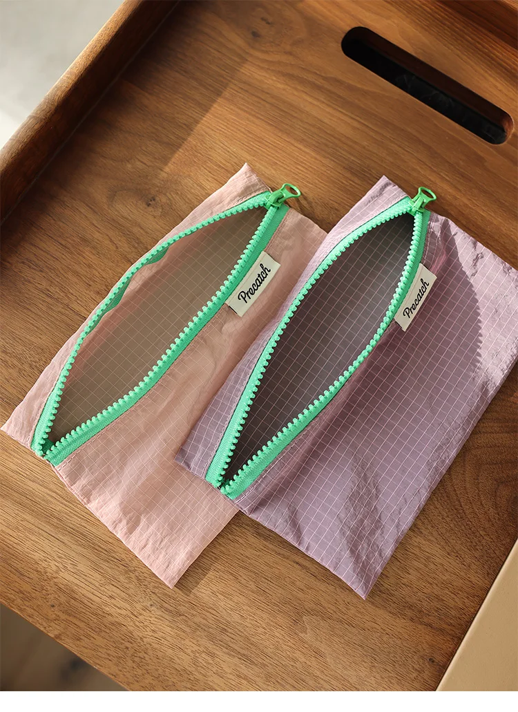 Multi-Functional Slim Pencil/Pen Stationery Jewelry Card Coin Storage Bag For Women Macaron Color Scheme Small Size Portable