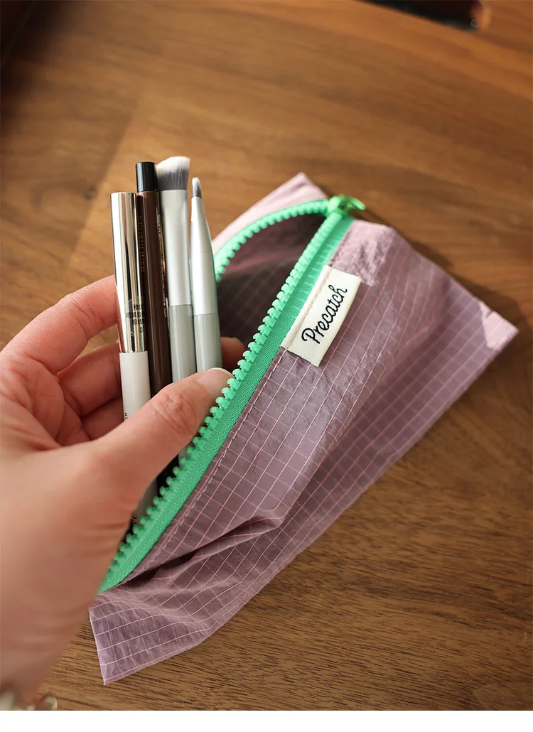 Multi-Functional Slim Pencil/Pen Stationery Jewelry Card Coin Storage Bag For Women Macaron Color Scheme Small Size Portable