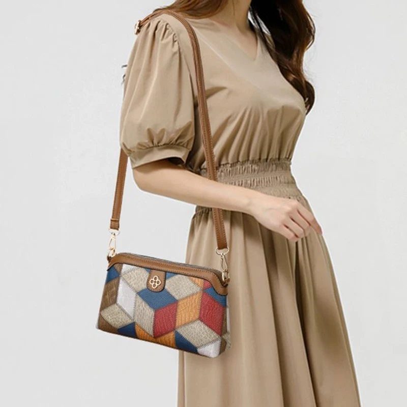 Neutral Style Backpack for Men and Women, Cross-Body Bag, Small-Sized Ethnic Single Shoulder Bag, Color Combination