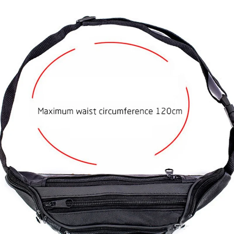 Men's Top-Grain Cowhide Genuine Leather Fanny Pack Multi-Pocket Casual Crossbody Waist Bag for Outdoor Travel And Daily Use