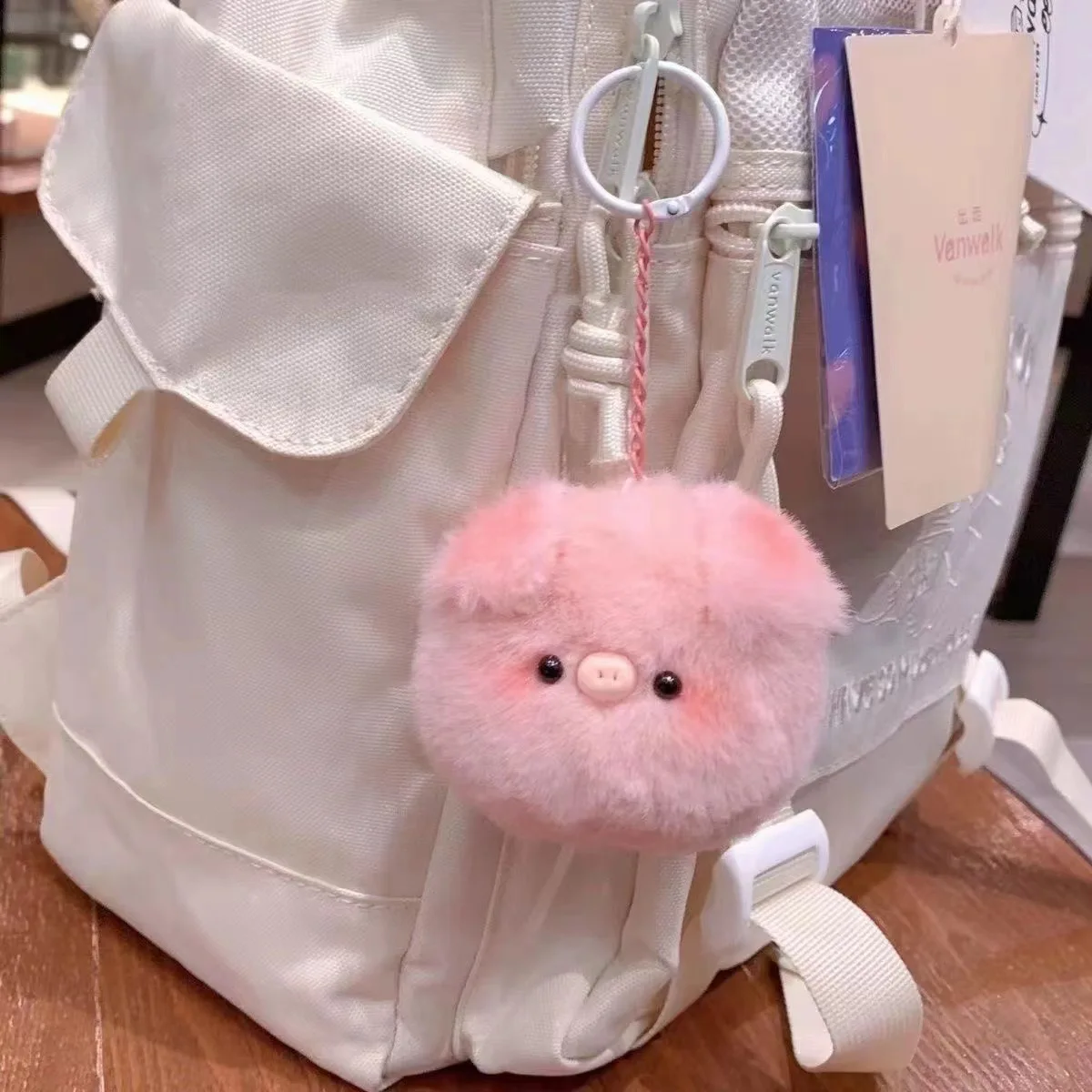 Adorable Squeaky Pig Cartoon Plush Keychain for Keyrings and Bag Decorations Lovely Cartoon Plush Keychain as Bag Accessories