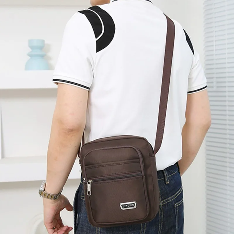 1pc Men's Shoulder Bag Business Leisure Large Capacity Portable Handbag Multi Layer Waterproof Summer Male's Crossbody Bags