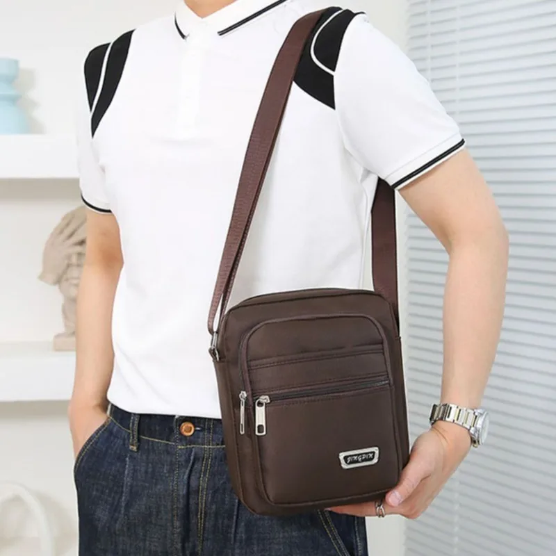 1pc Men's Shoulder Bag Business Leisure Large Capacity Portable Handbag Multi Layer Waterproof Summer Male's Crossbody Bags