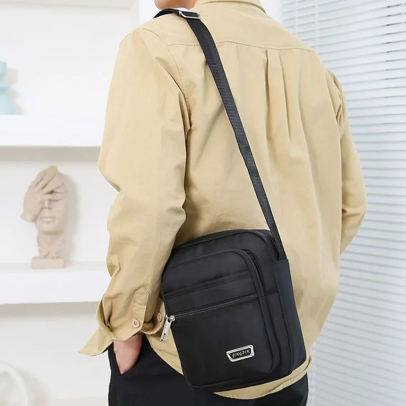 1pc Men's Shoulder Bag Business Leisure Large Capacity Portable Handbag Multi Layer Waterproof Summer Male's Crossbody Bags