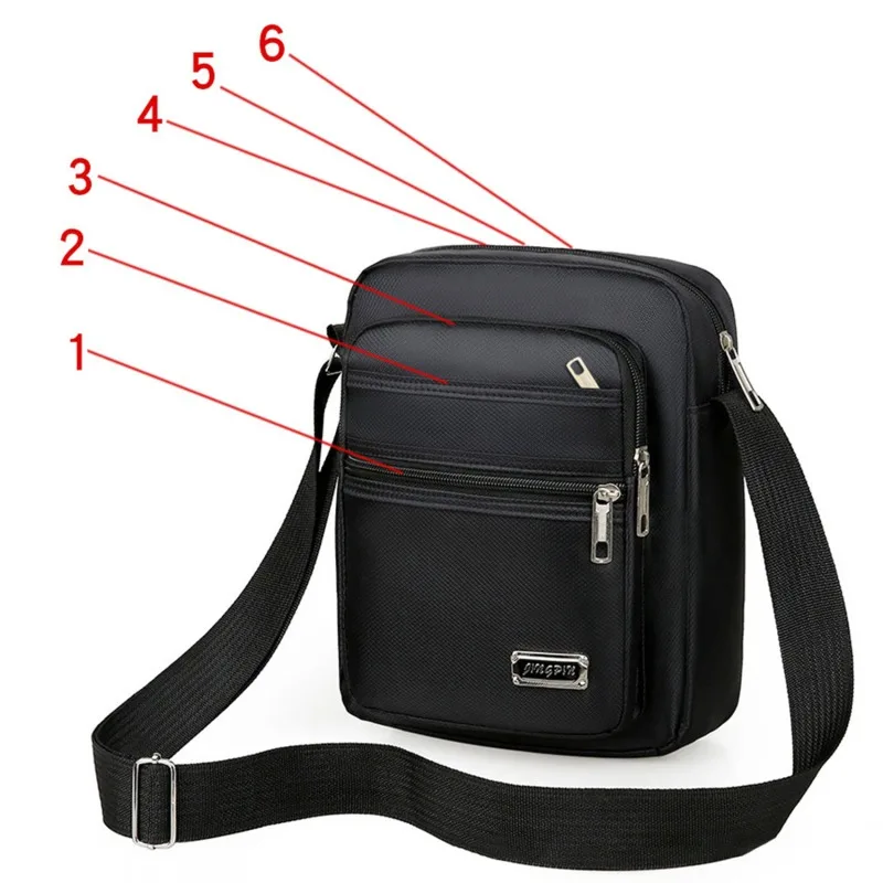 1pc Men's Shoulder Bag Business Leisure Large Capacity Portable Handbag Multi Layer Waterproof Summer Male's Crossbody Bags