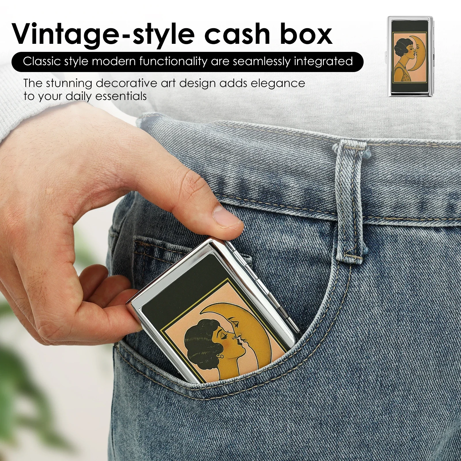 Metal Card Holder for Men Stainless Steel Ultra-thin Vintage Cash Bank Card Case Storage Mini Anti-theft Wallet