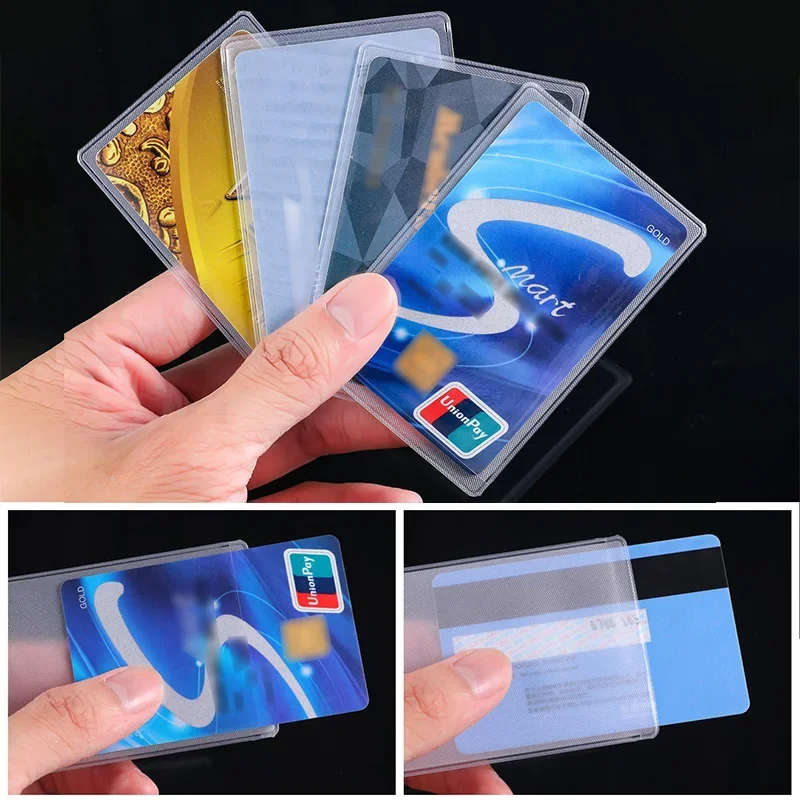 1-50pcs PVC Cards Protector Frosted Transparent Credit ID Card Cover Anti-magnetic Holder Postcard Container Storage Bags Case