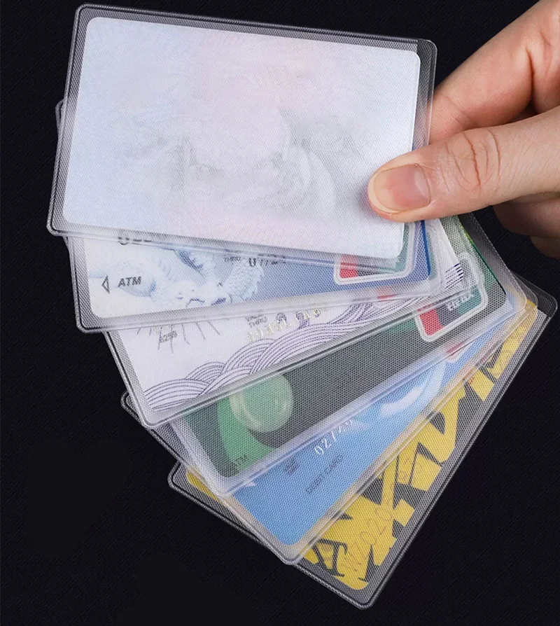 1-50pcs PVC Cards Protector Frosted Transparent Credit ID Card Cover Anti-magnetic Holder Postcard Container Storage Bags Case
