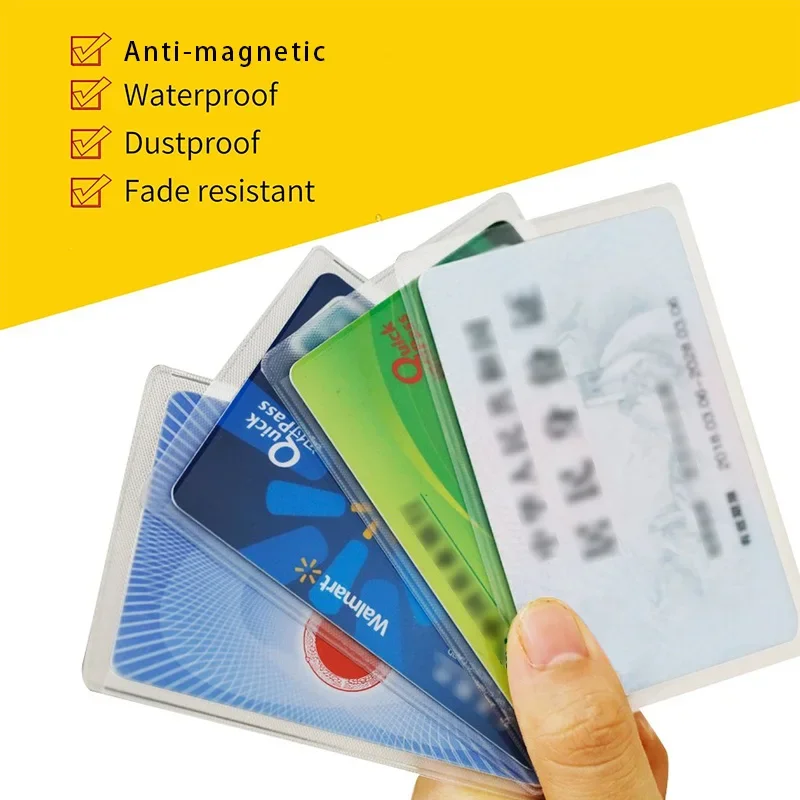 1-50pcs PVC Cards Protector Frosted Transparent Credit ID Card Cover Anti-magnetic Holder Postcard Container Storage Bags Case