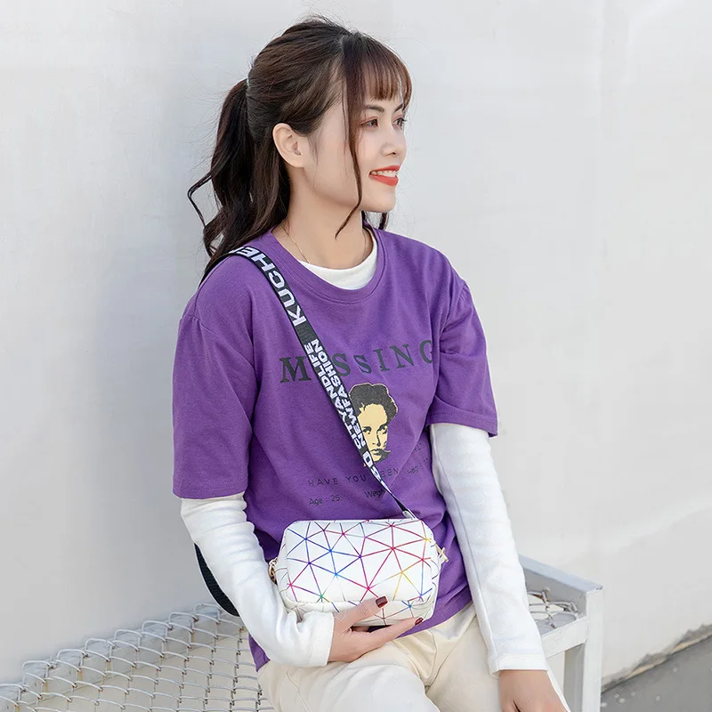 Yogodlns Fashion Laser Shoulder Messenger Bag Female Small Square Bag PU Leather Crossbody Bag Trendy New Satchel Bag Bolsa