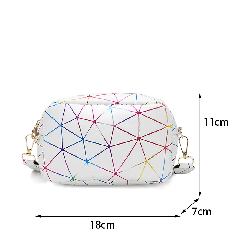 Yogodlns Fashion Laser Shoulder Messenger Bag Female Small Square Bag PU Leather Crossbody Bag Trendy New Satchel Bag Bolsa