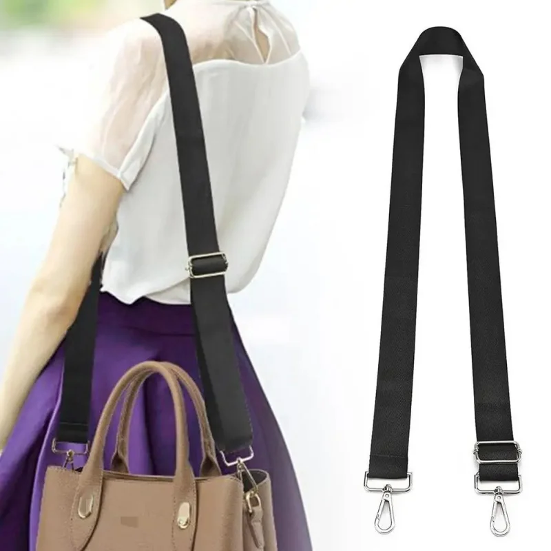 Fashion Black Nylon Shoulder Bag Strap Adjustable Replacement Detachable Belt for Women Men Messenger Bags Handle Handbag Belt