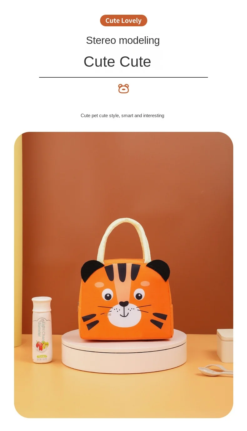 Cartoon Children's Lunch Bag Thermal Insulation Aluminum Film High Quality Waterproof Oxford Cloth Portable Lunch Bags Tote New