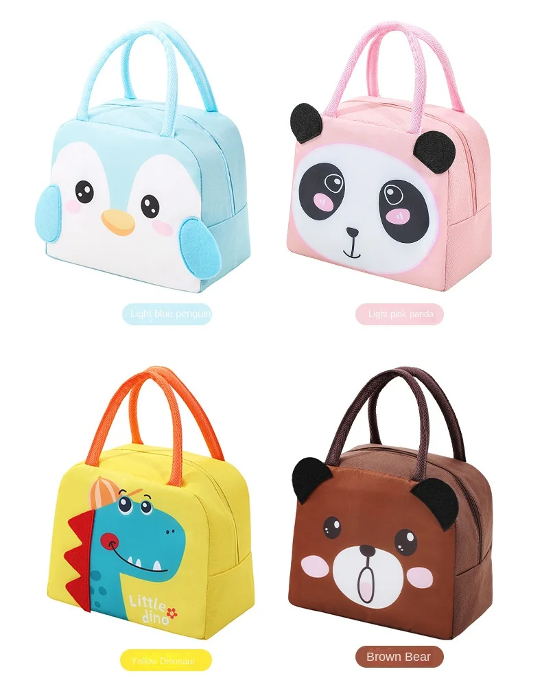 Cartoon Children's Lunch Bag Thermal Insulation Aluminum Film High Quality Waterproof Oxford Cloth Portable Lunch Bags Tote New