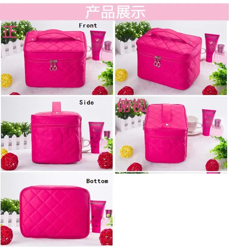Cosmetic Box 2026 Female Quilted Professional Cosmetic Bag Women's Large Capacity Storage Handbag Travel Toiletry Makeup Bag ML1