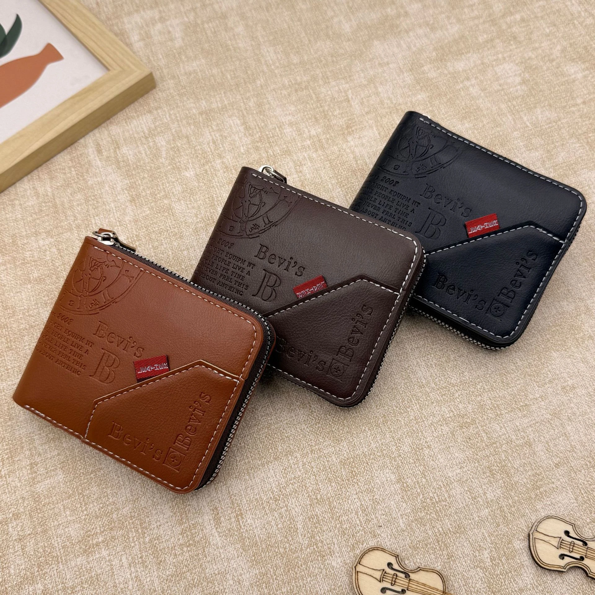 Men's Wallet Made of PU Wax Oil Skin Purse for Men Coin Purse Short Male Card Holder Wallets Zipper Around Money Coin Purse New