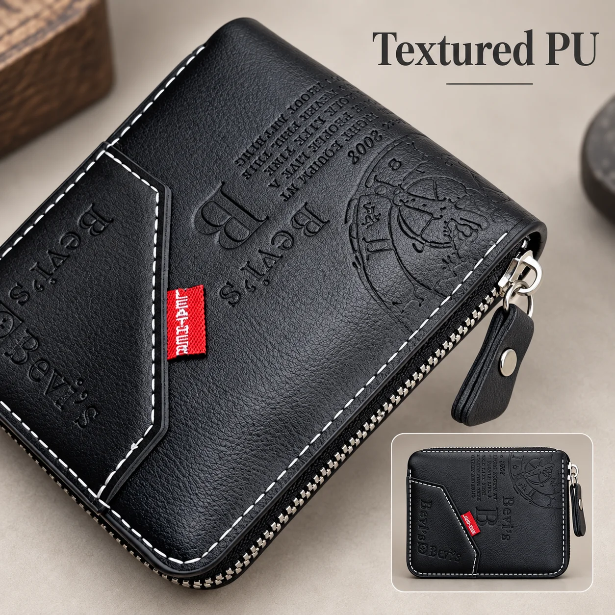 Men's Wallet Made of PU Wax Oil Skin Purse for Men Coin Purse Short Male Card Holder Wallets Zipper Around Money Coin Purse New